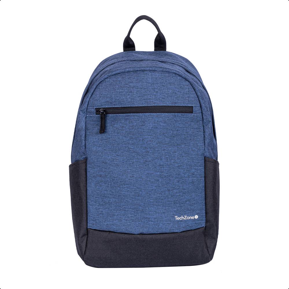 Backpack Basic Black TechZone TZLBP16 15.6 pulgadas - color azul, 2 bolsos laterales y 1 frontal, tirante acojinado. GARANTIA LIMITADA DE POR VIDA Backpack Basic Black TechZone TZLBP16 15.6 pulgadas - color azul, 2 bolsos laterales y 1 frontal, tirante acojinado. GARANTIA LIMITADA DE POR VIDA